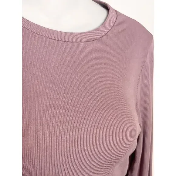 NWT BB Dakota by Steve Madden Crush Ribbed Knit Mini Dress Sz Medium Dusty Rose - Picture 5 of 10